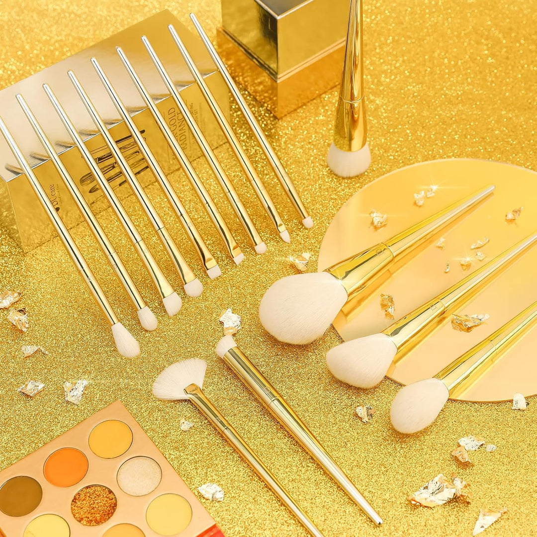 DUcare Juego de 15 brochas de maquillaje con soporte, brochas sinté...