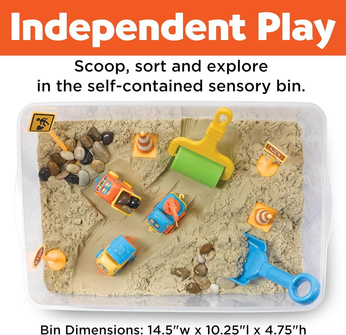 Creativity para Kids Sensory Bin: Construction Zone Playset - Preschool Learning Activities, Excavator Toys para Boys Ages 3-5+, Outdoor Toys y Gifts para Kids