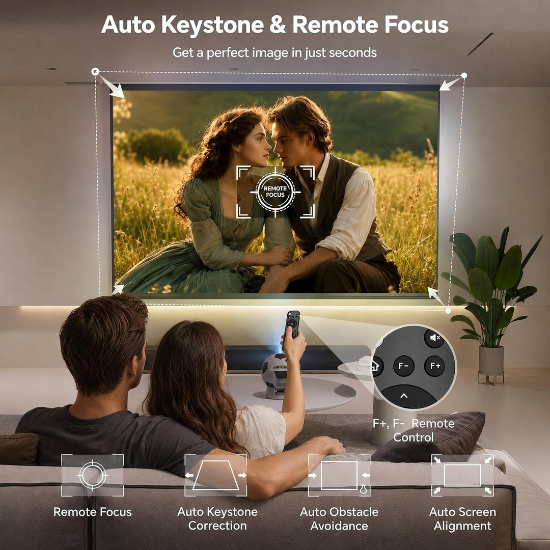 Trunera Mini proyector inteligente, Android 13 WiFi Bluetooth, proy...