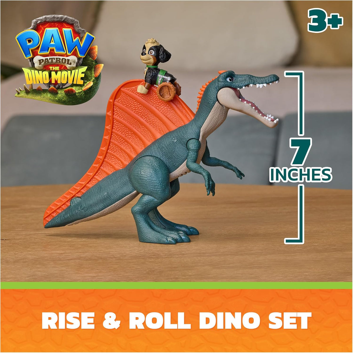 PAW Patrol Dino Movie Rise y Roll Dino Playset con 2 Figures