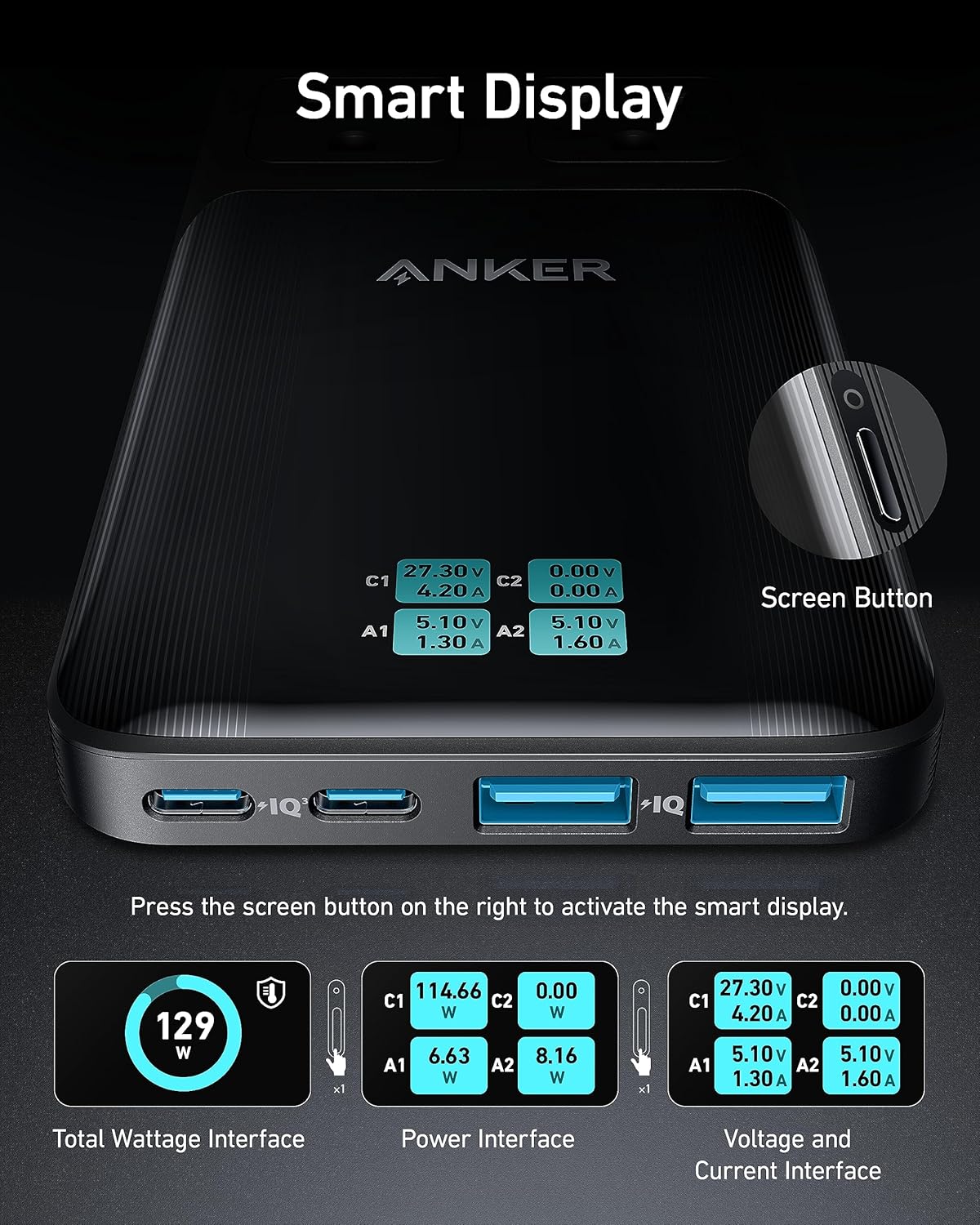 Anker Prime carga Station, 140W 6-en-1 Travel Power Strip, 2 USB C