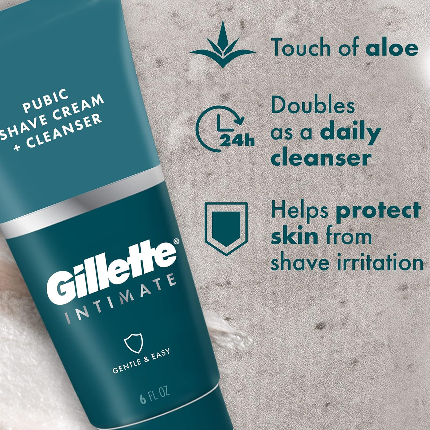Gillette Intimate 2 en 1 Crema de Afeitado Púbico + Limpiador, Fórm...