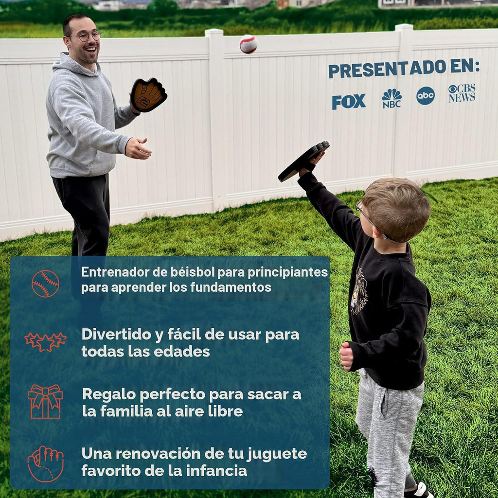 Juego de pelota para lanzar y atrapar, pelotas adhesivas fáciles de usar y guante de entrenamiento de béisbol para principiantes, paleta de juguete de alta calidad que se adapta a todos los tamaños de