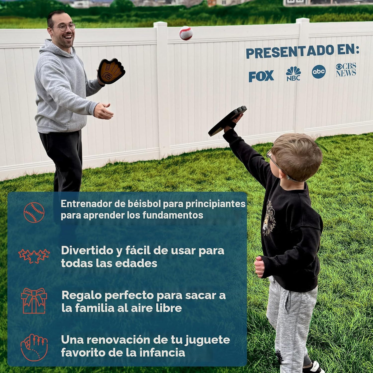 Juego de pelota para lanzar y atrapar, pelotas adhesivas fáciles de usar y guante de entrenamiento de béisbol para principiantes, paleta de juguete de alta calidad que se adapta a todos los tamaños de