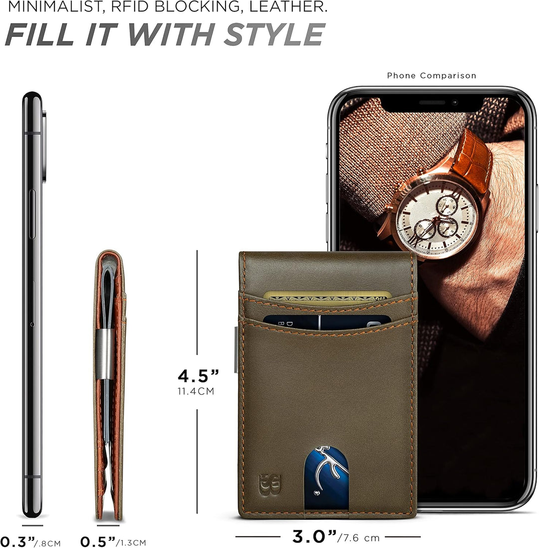 SERMAN BRANDS Billetera con clip de dinero para hombre. Carteras de...