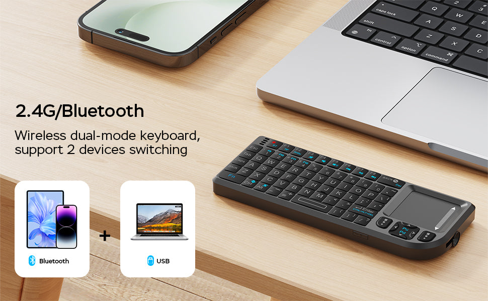 Mini teclado con panel táctil mini teclado Bluetooth
