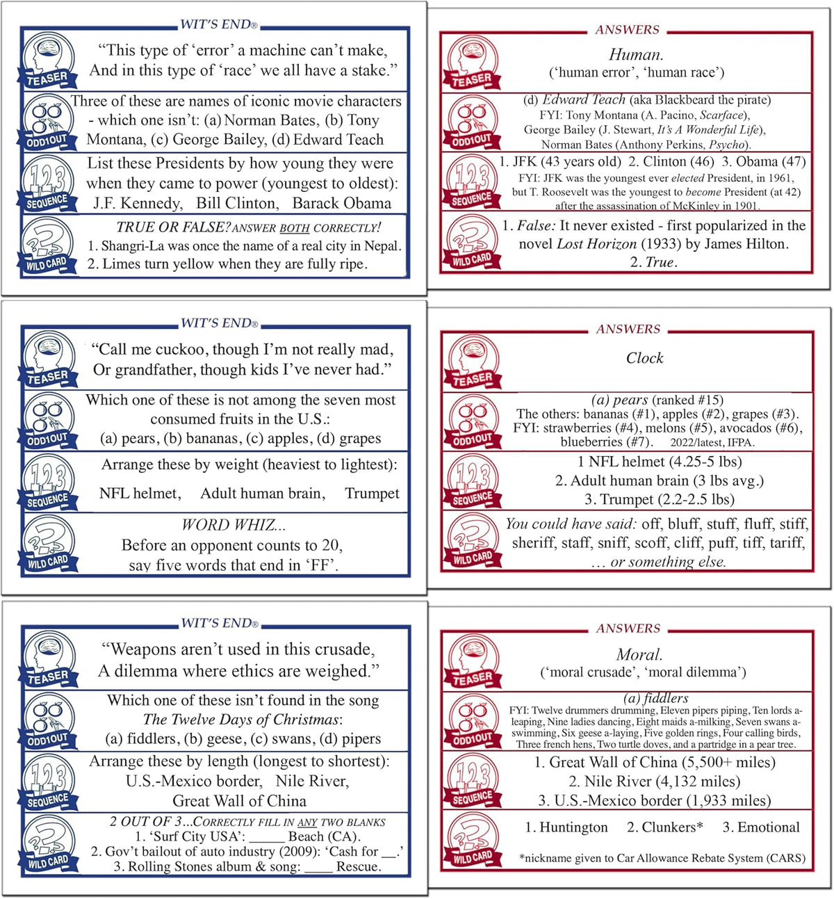 Wit's End — Smart, Mind-Bending Trivia & Brain Teaser Game ese Will Challenge tu Wits & Knowledge — Adult & Family Night Fun