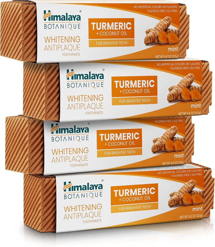 Himalaya Botanique - Pasta de dientes de hierbas antiplaca de cúrcu...
