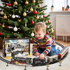 Set de Tren Eléctrico Navideño Funwee con Humo, Luces y Sonido para Niños