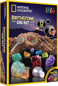 National Geographic Birthstone Dig Kit con 12 Genuine Gemstones para Kids