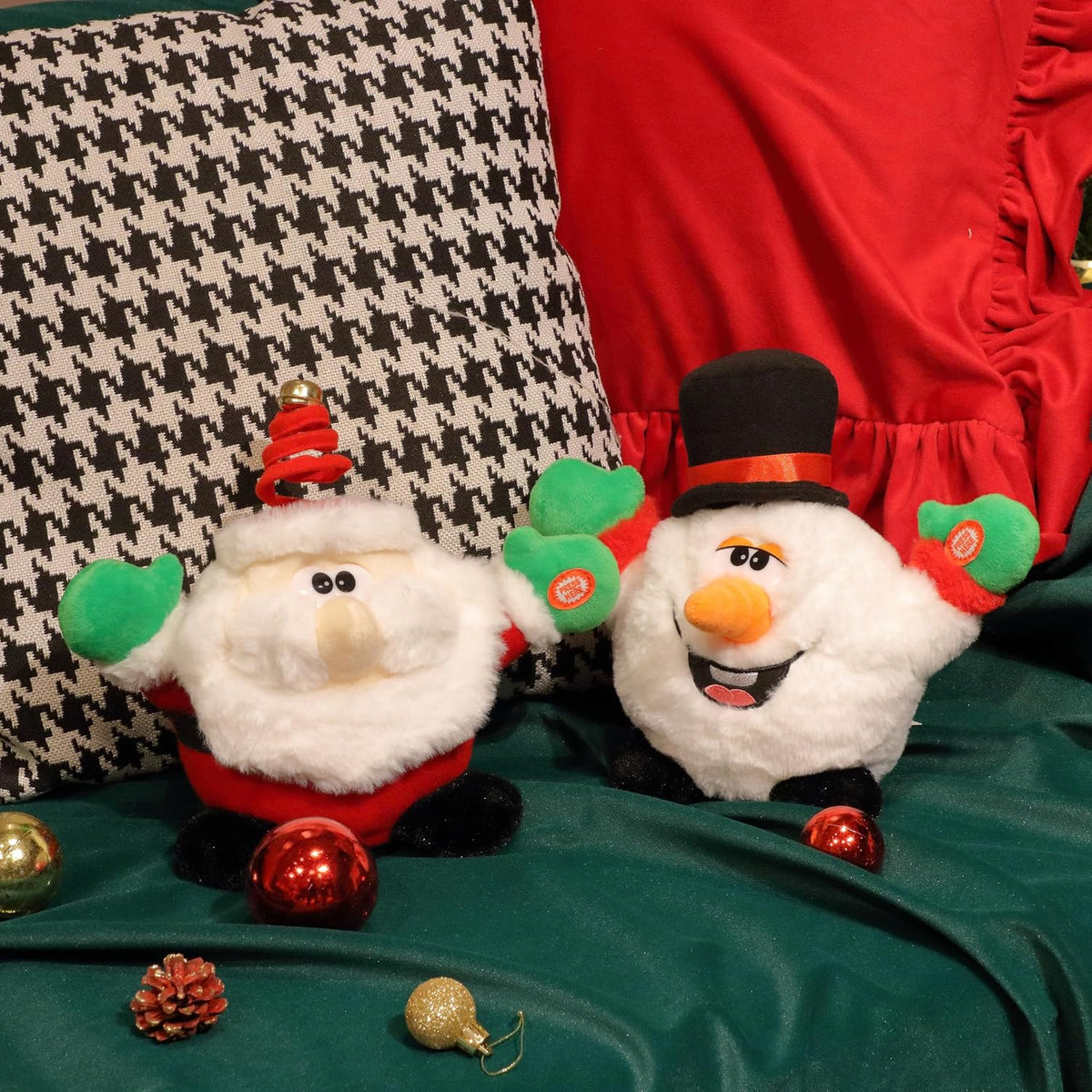 Hopearl Juguete interactivo de Navidad que canta, baila, muñeco de nieve, muñeco de nieve, juguete de peluche animado, regalo para niños pequeños, niños y niñas, 11 pulgadas