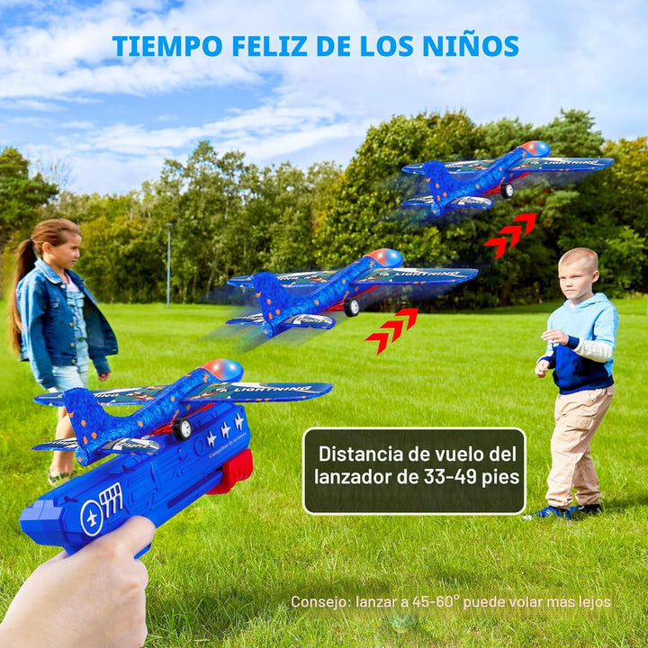 LJZJ Paquete de 3 juguetes lanzadores de aviones, 2 modos de vuelo,...
