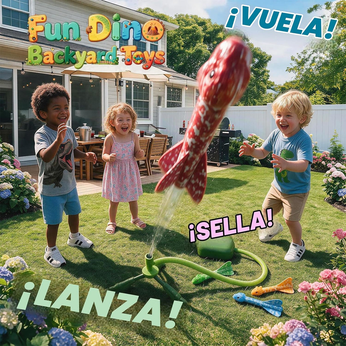 Juguetes de dinosaurio para niños de 3 a 5 años, lanzacohetes de camuflaje