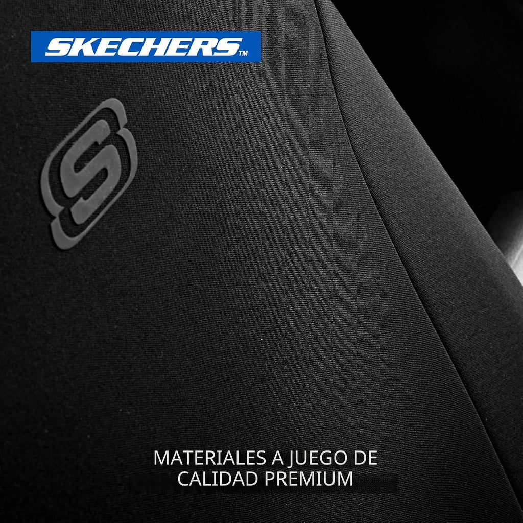 Skechers Fundas para Asientos, Fundas de Asiento de Poliéster Transpirable Premium, Fundas para Asientos de Coche Compatibles con Bolsas de Aire, Comodidad Automotriz para la Mayoría de Coches