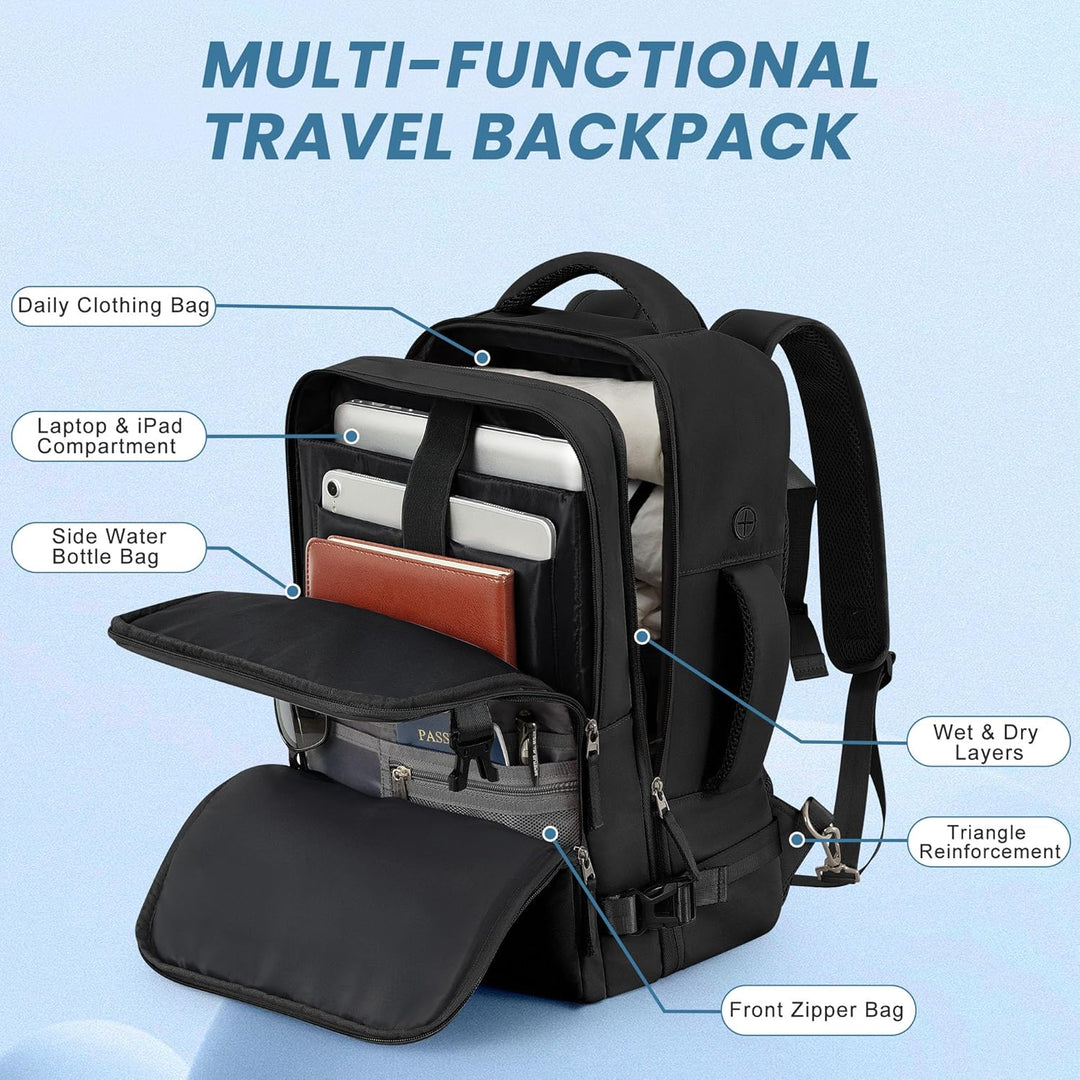 Mochila de Viaje Sinaliy, Negro, X-Grande