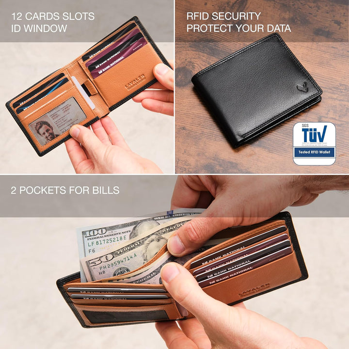 Lavalen Billeteras de cuero suave para hombres UK \u2013 Bloqueo RF...