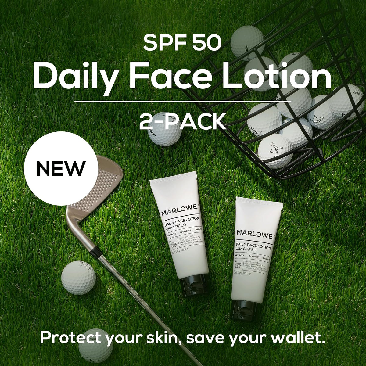 MARLOWE. Hidratante facial con SPF 50, 3.4 onzas, paquete de 2, loc...