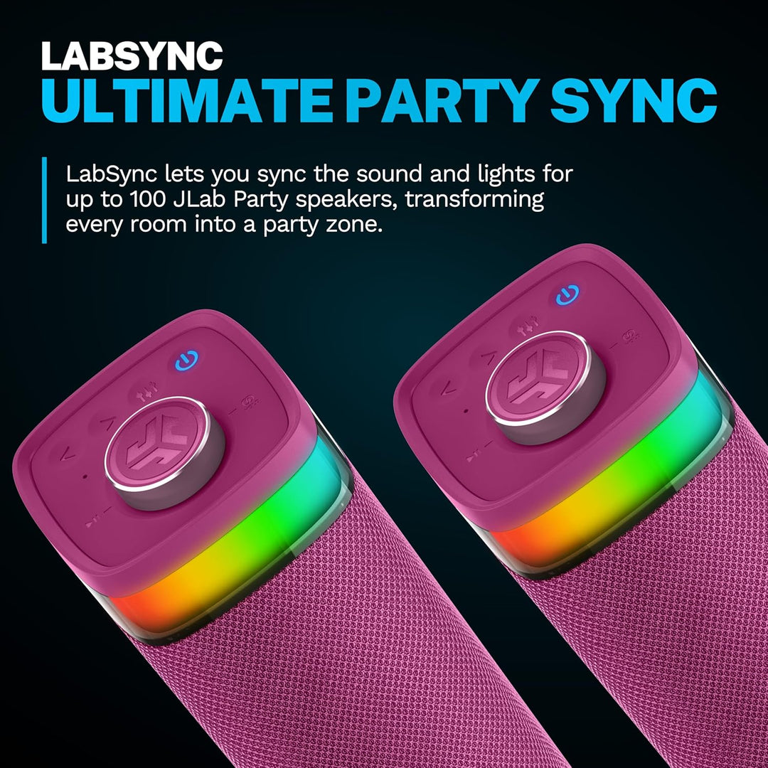 JLab JBuds Party - Altavoz Bluetooth portátil, 2 controladores de r...