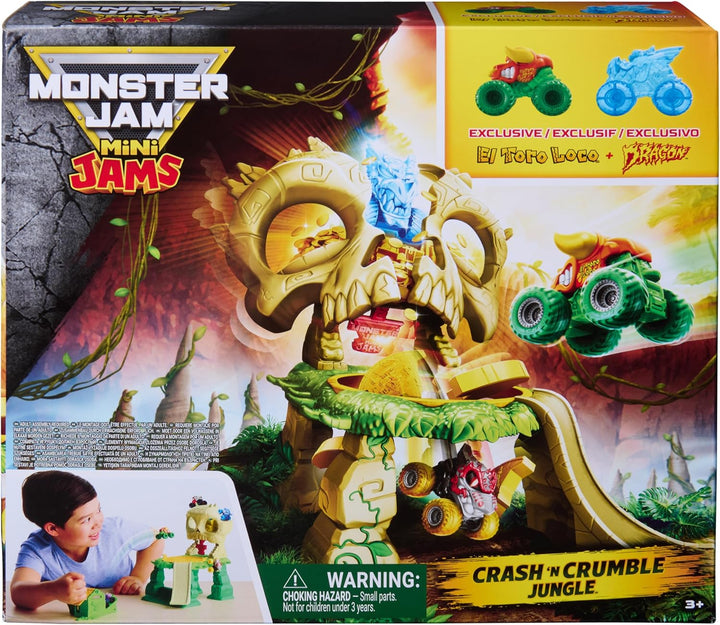 Monster Jam Mini Jams, Crash &amp; Crumble Skull Escape Playset, 2...