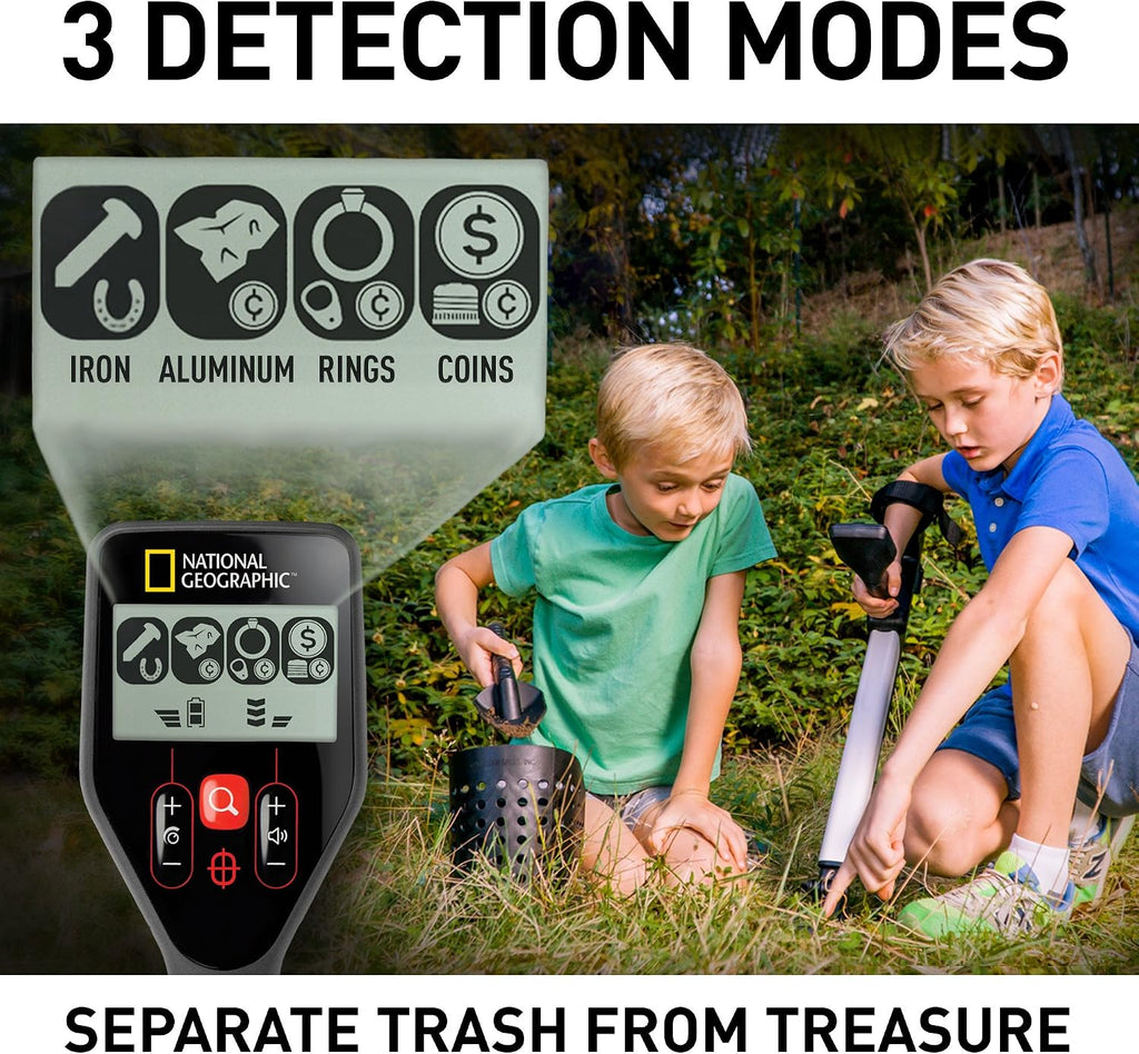 National Geographic Pro Series Detector de metales - Cazador de tesoros definitivo con puntero, bobina grande impermeable de 10" - ligera y plegable para un fácil transporte (exclusivo de Amazon)