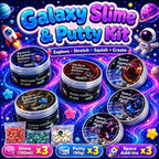 Kit de slime y masilla Galaxy para niños, 6 frascos de tamaño completo, 3 x 4 onzas líquidas de slime cósmico y 3 masillas que cambian de color de 3.2 onzas con complementos espaciales