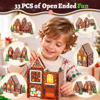 Kit de casa de pan de jengibre, azulejos magnéticos para niños de 4 a 8