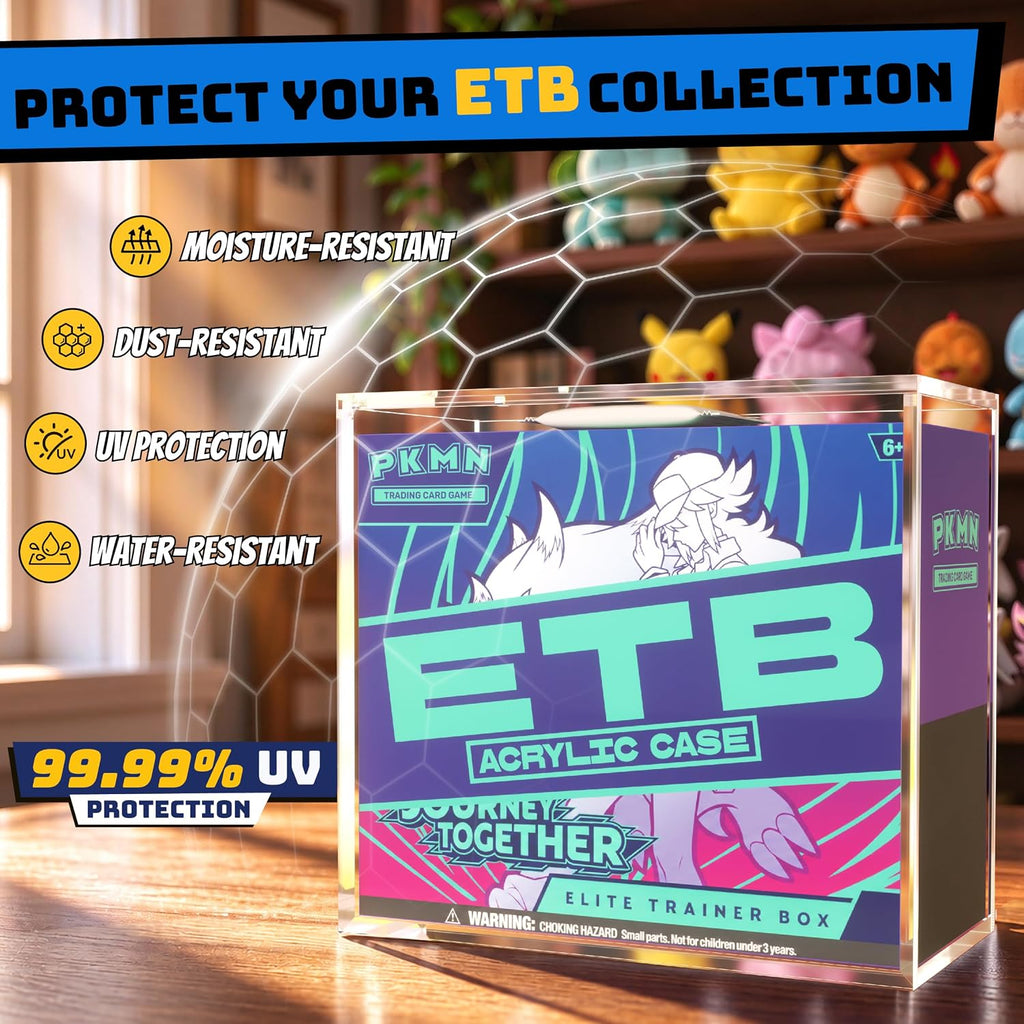 Paquete de 3 fundas protectoras ETB acrílicas, pantalla gruesa PKMN Elite