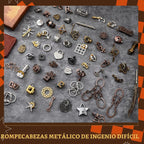 Juego de 100 piezas de rompecabezas de metal de lógica, estilo premium