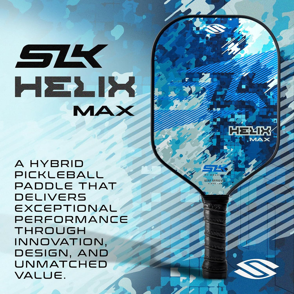Selkirk Sport SLK Helix Pro Paleta de Pickleball | Paletas de Pickleball de Fibra de Carbono Termoformada con Cara Híbrida de Fibra de Carbono y Fibra de Vidrio | Control Inigualable