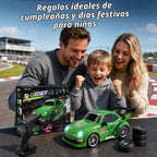 1:24 RC Drift Car 4WD Coche de carreras de alta velocidad con luces LED y 2