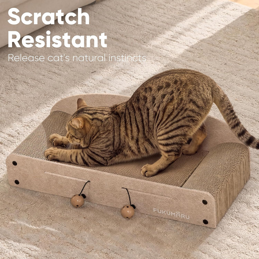 FUKUMARU Cama rascador grande para gatos, sofá rascador para gatos de 26