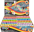 JOYIN Juego de 180 tizas lavables para acera en 20 colores, no tóxicas, jumbo, para juegos de arte al aire libre, pintura en pizarra, pizarra y parque infantil