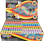 JOYIN Juego de 180 tizas lavables para acera en 20 colores, no tóxicas, jumbo, para juegos de arte al aire libre, pintura en pizarra, pizarra y parque infantil