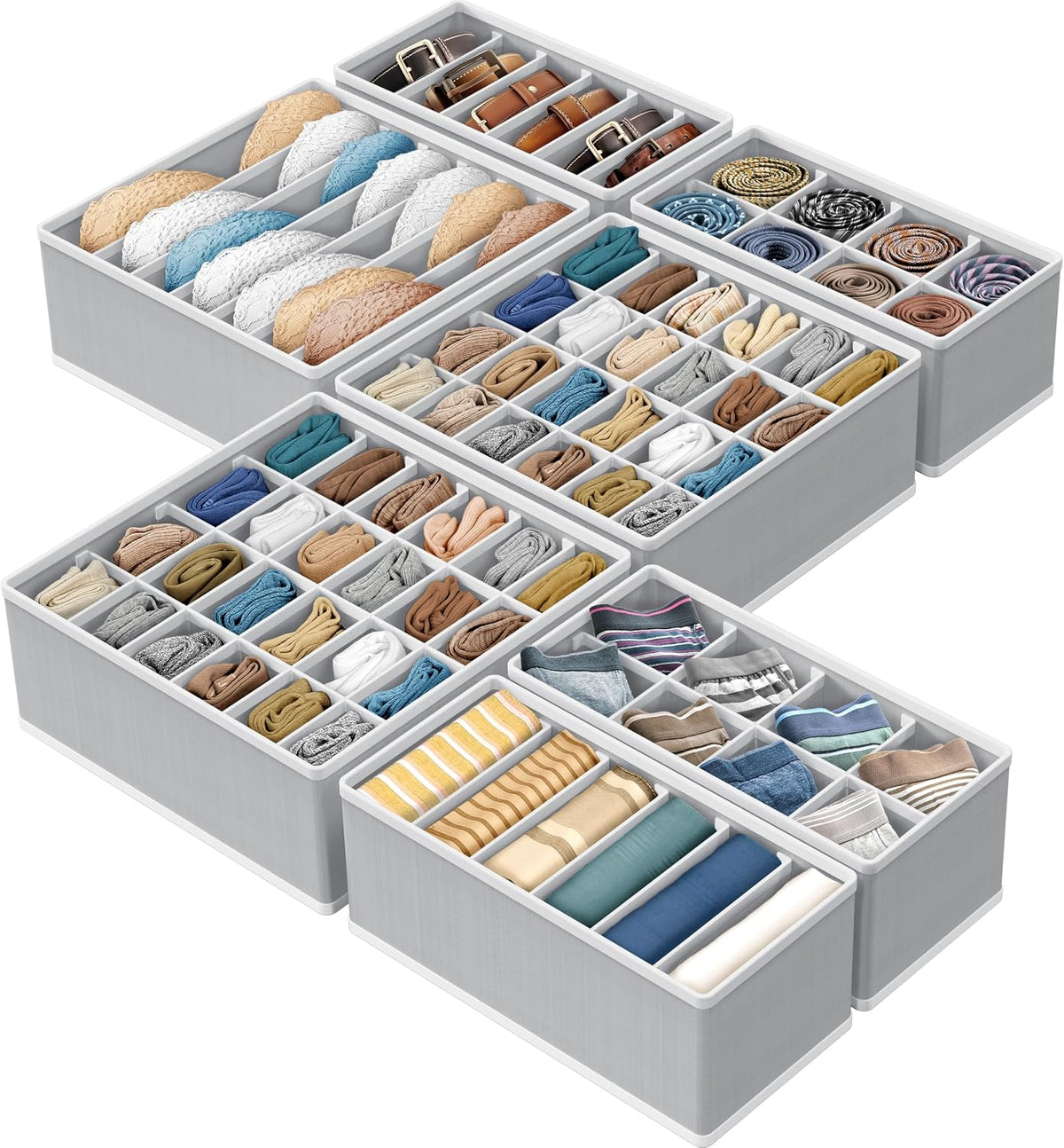 Simple Houseware Organizadores Divisores de Cajón para Ropa Interior, Surtido, 7 piezas