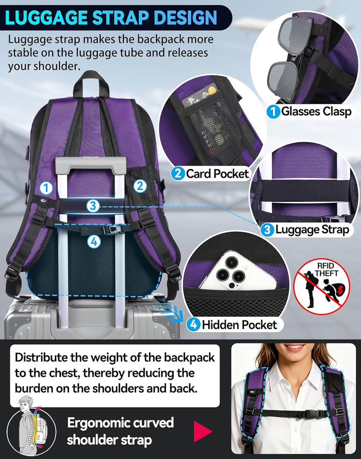 ProEtrade Mochila de viaje extra grande para laptop, escuela, negoc...
