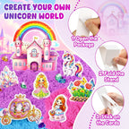 Cubo sensorial de unicornio, kit de arena sensorial de princesa de 28