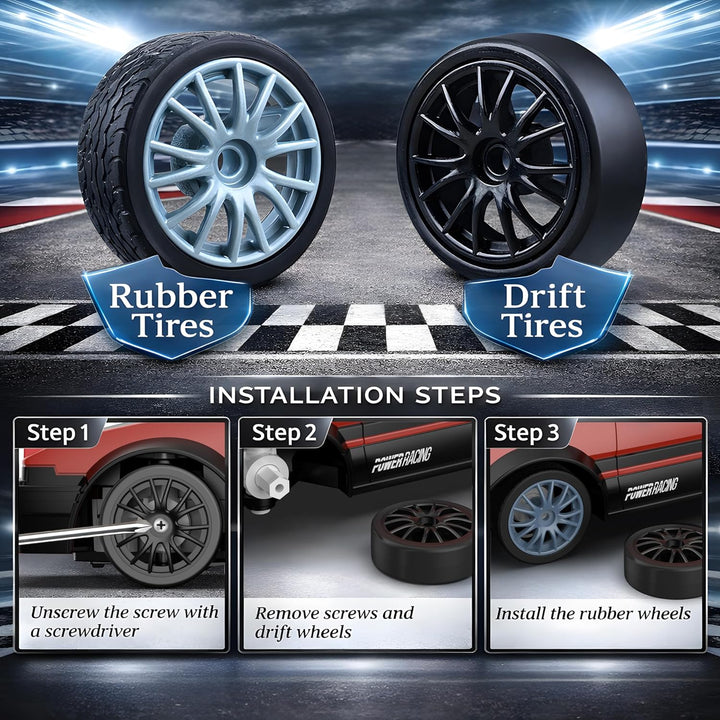 Auto a control remoto RC Drift 2.4GHz escala 1:24 4WD 15KM\/H Model...