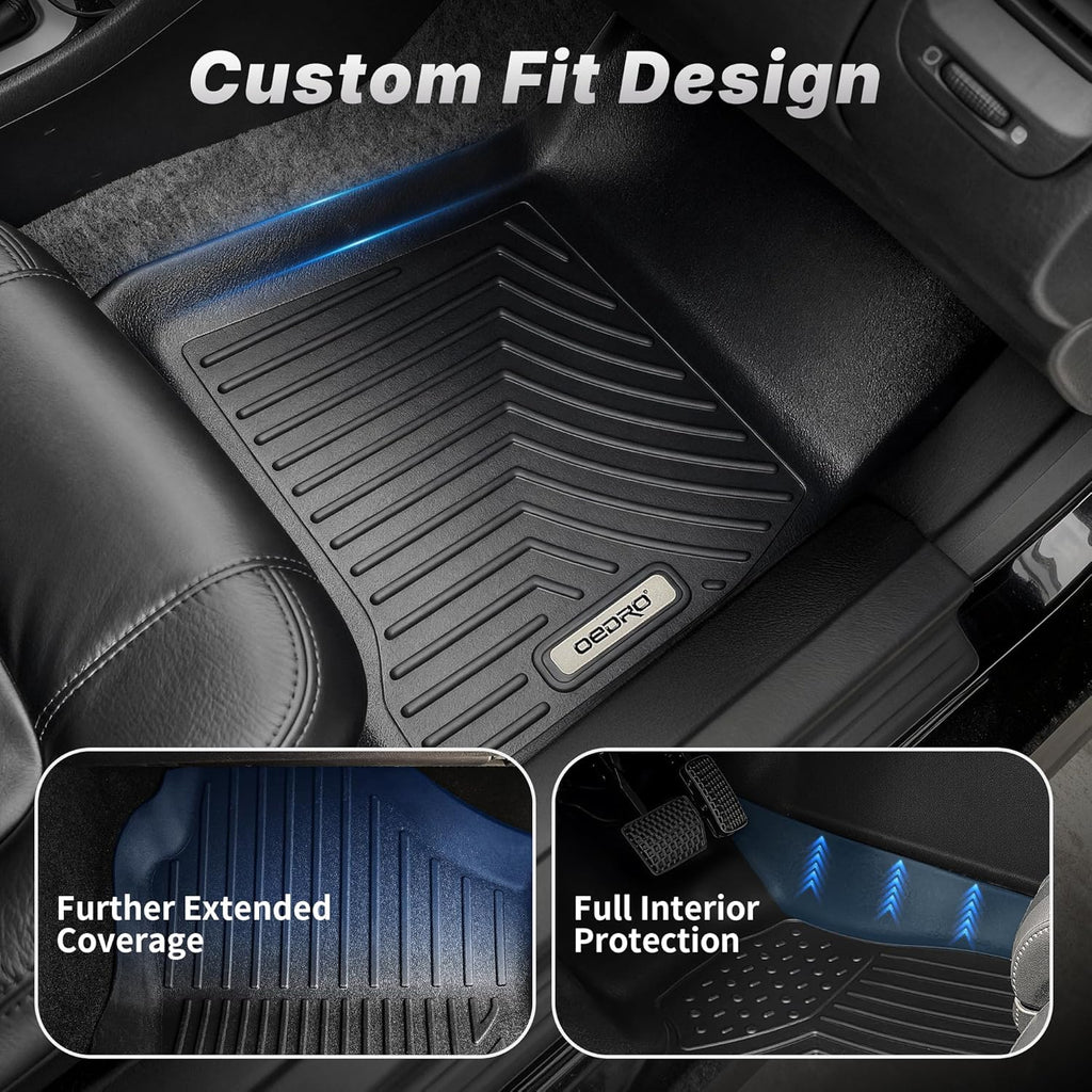 OEDRO Alfombrillas para Chevrolet Silverado GMC Sierra 1500 2019-2026 y 2500HD 3500HD 2019-2026 2500HD 3500HD 2019-2026, forro de piso de protección para todo tipo de clima