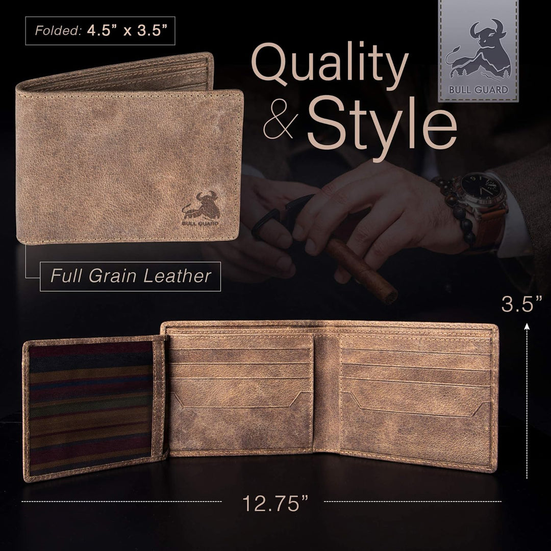 BULL GUARD RFID - Cartera de cuero plegable para hombre con 2 venta...