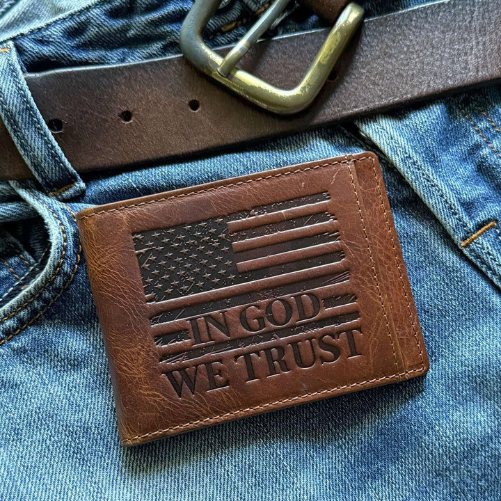 MID WEST RANGE Billetera plegable con clip de dinero para hombre, c...