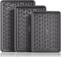 Juego de 3 bandejas antiadherentes para horno, no tóxicas, color gris