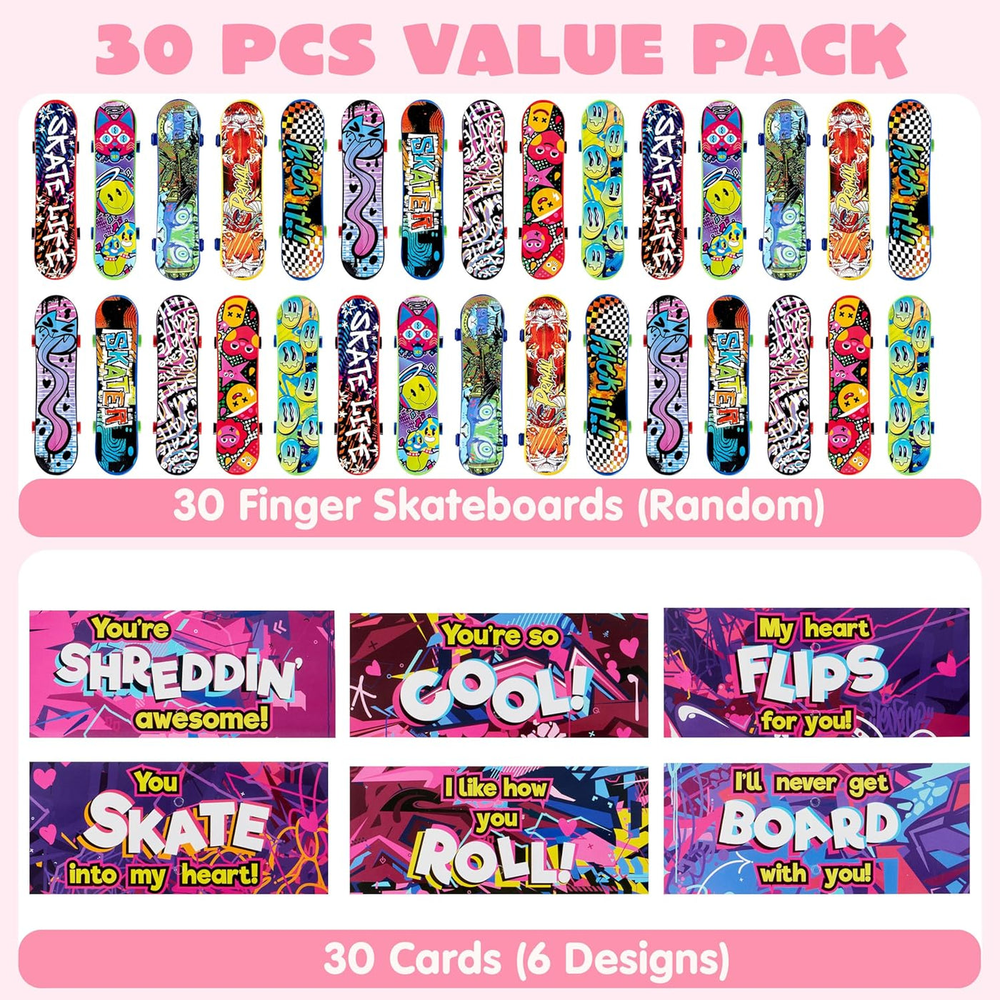 JOYIN 30 paquetes de mini patinetas de dedo para el día de