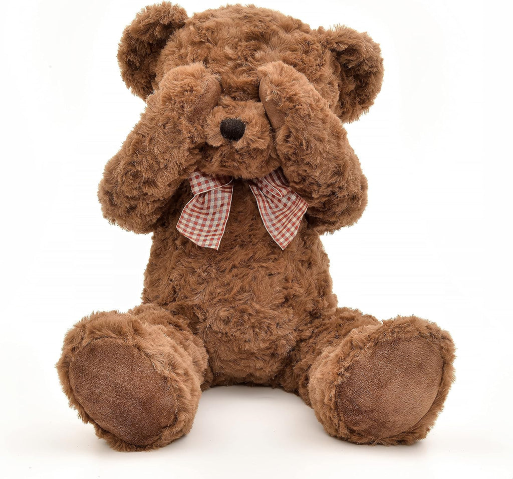 suepcuddly Oso de peluche posado de 20 pulgadas, lindo juguete de peluche para niñas y niños (marrón oscuro)