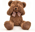 suepcuddly Oso de peluche posado de 20 pulgadas, lindo juguete de peluche para niñas y niños (marrón oscuro)