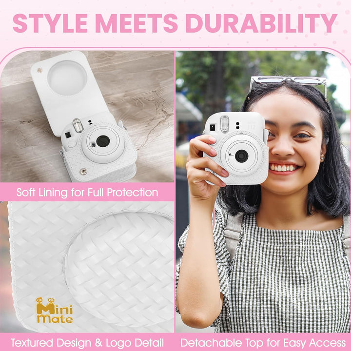 Fujifilm Cámara Instantánea Instax Mini 12 Blanco Arcilla + Estuche...