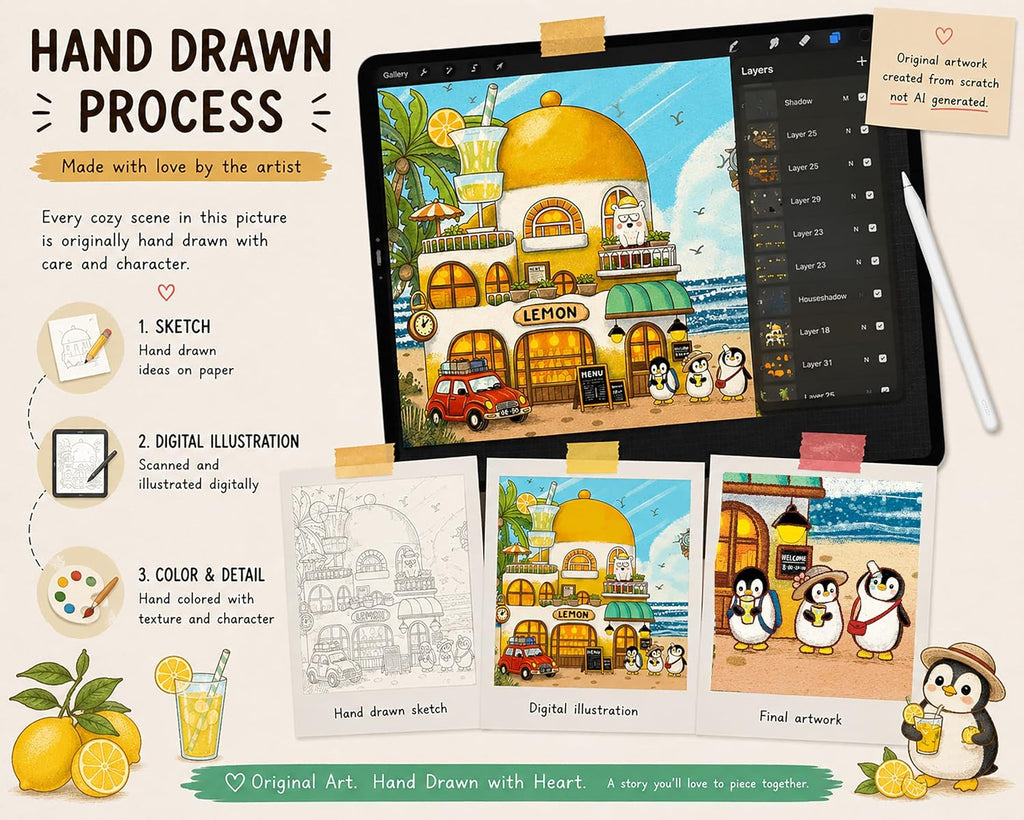 Penguin Story - Rompecabezas de playa para adultos, 520 piezas