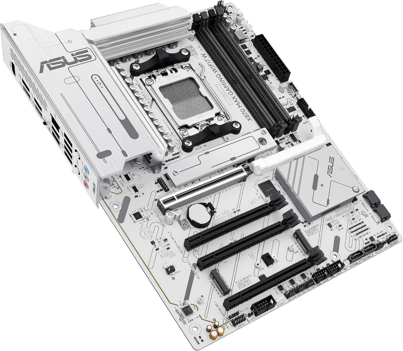 ASUS X870 MAX GAMING WIFI7 W AMD AM5 ATX Placa base, PCB blanco de...