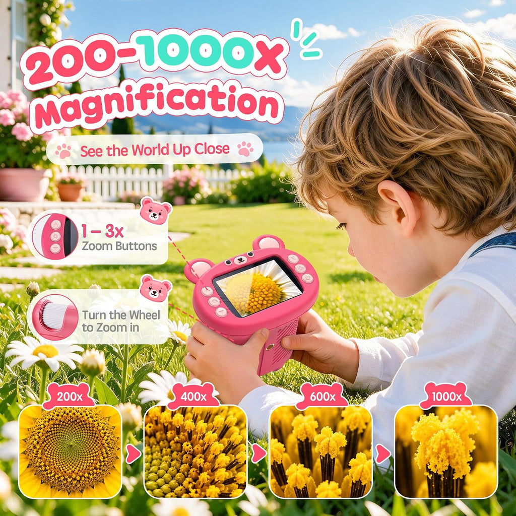 Microscopio digital portátil 1000X 2.4 para niños: juguete STEM y regalos