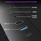 MUSETEX Y6 Funda de PC, 7 ventiladores, 16.73 pulgadasD x 10.83 pulgadasW x 15.67 pulgadasH