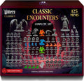 Encuentros clásicos – 125 miniaturas icónicas de DND a granel, sin pintar 1.102 in para D&D Minis, miniaturas DND, figuras de dragones de mazmorras, minifiguras, accesorios de mesa de fantasía